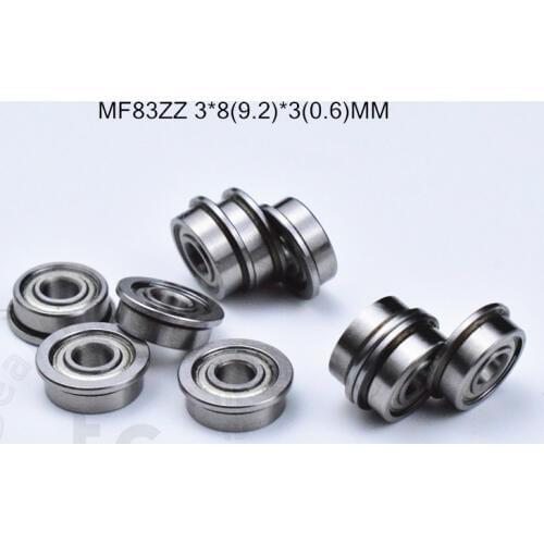 MF83ZZ 3*8(9.2)*3(0.6)MM 10pieces bearing FR-830ZZ Flange bearings Free shipping chrome steel bearing MF83ZZ F619/3 FR-830ZZ