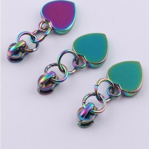 Zipper Head Size 3# Rainbow Zipper Puller Leather Zip Puller Zipper Fastener Instant for Universal Zipper Replacement Kit