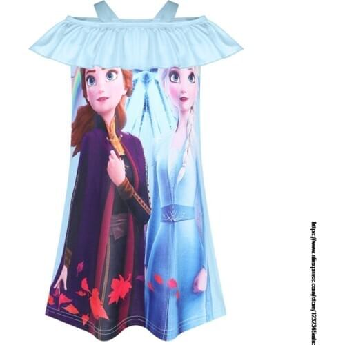 Disney 3-7 Years Cotton Nightdress Teen Frozen Elsa Girls Pajamas Dresses Children Summer Nightgown Home Clothes Kids Sleepwear
