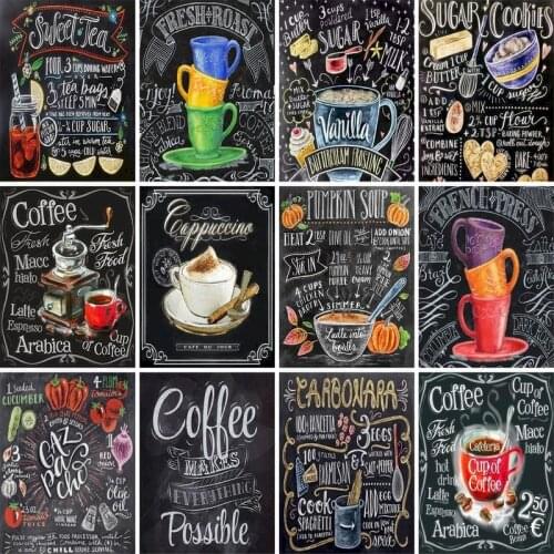 GATYZTORY DIY Painting By Numbers Blackboard Painting Oil Painting HandPainted Home Decor Gift Canvas Drawing