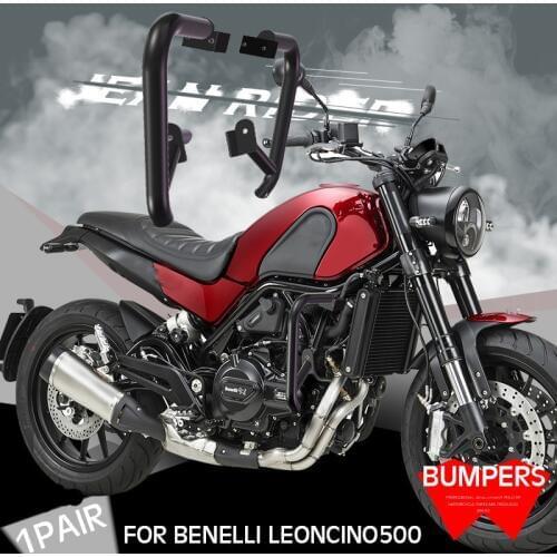 KAWOO Motorcycle Engine Bumper Guard Crash Bars Protector Steel Styling For Benelli Leoncino 500 1Pair Bumpers Safty Accessories