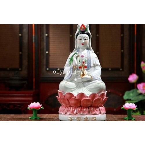 12'' china ceramic being well throughout the year Avalokitesvara Guanyin statue