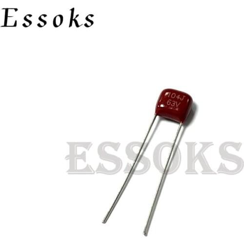 20PCS 63V104J 0.1UF Pitch 5mm 100NF 63V 104 104J CBB Polypropylene film capacitor
