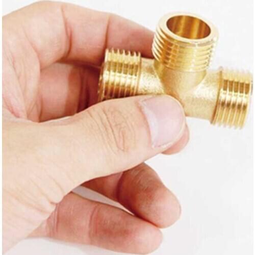 Brass Pipe fitting Male-Female Thread conversion connect Tee Type copper water oil gas adapter