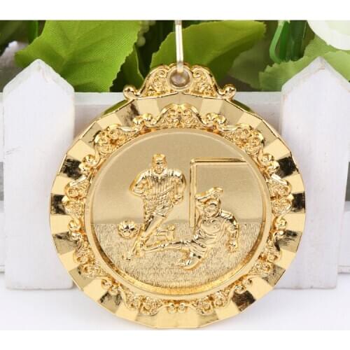 Football medal School Sports Medal Gold Silver Bronze Motion, Honor Communication Ability/self-confidence Developing 6.5 cm
