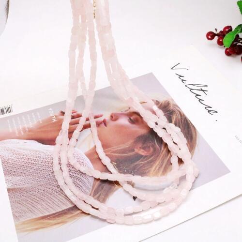 Sweet Pink Stones Four Layers Choker Necklace Statement Jewelry For Women Party Gifts