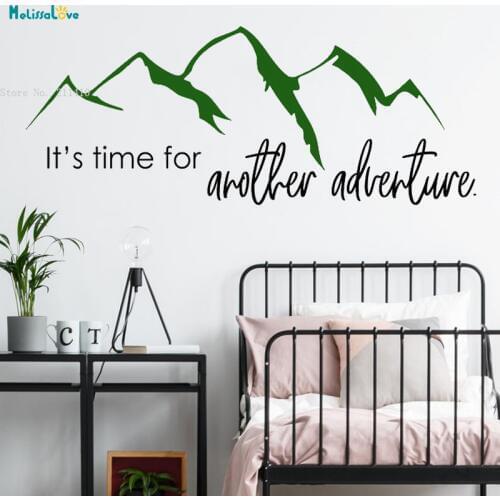Its Time For Another Adventure Wall Decal Mountain Home Décor Living Room New Design Vinyl Stickers Removable YT4505