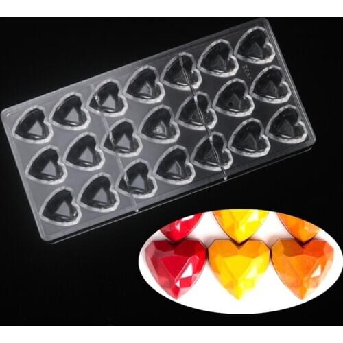New Plastic Chocolate Mold Heart Shapes Baking Tools Non-stick DIY Cake Mold Jelly and Candy Mold 3D Mold