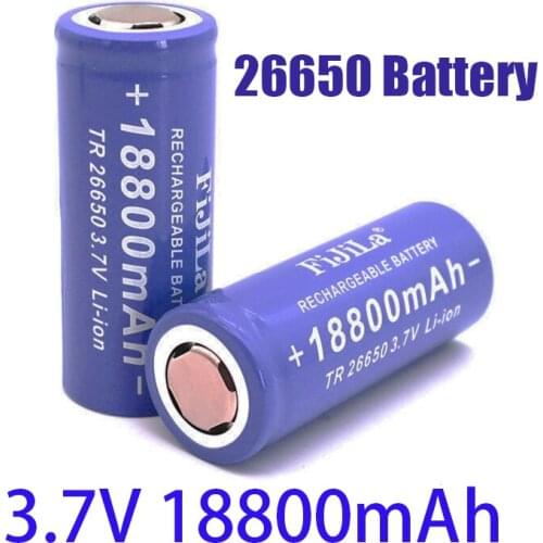 2021 New 3.7V 26650 Battery 18800mAh Li-ion Rechargeable Battery For LED Flashlight Torch Li-ion Battery accumulator battery