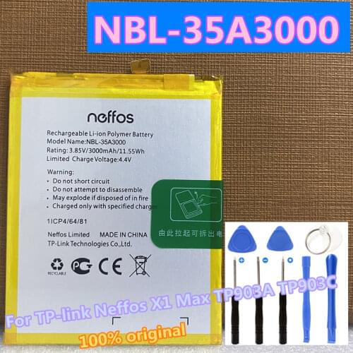 New 3000mAh NBL-35A3000 Replacement Battery for TP-link Neffos X1Max TP903A TP903C Rechargeable Li-polymer Bateries Bateria