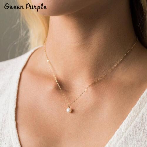 Natural Pearl Necklace Handmade Pendants Gold Wrap Jewelry Chocker Colares Collier Femme Bohemian Kolye Women Necklace