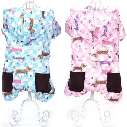 2021 Pet Dog Couple Raincoat Face Jumpsuit Waterproof Jacket Water Resistant Clothes