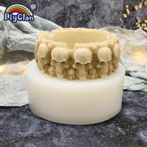 Skull Ashtray Silicone Mold Chocolate Fondant Molds DIY Handmade Crafts Resin Plaster Soap Making Mould Decoration Tools