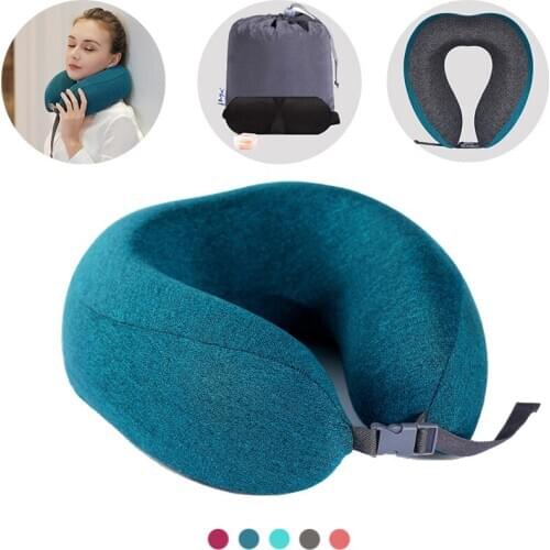 Memory Foam Office Neck Pillow Orthopedic Cervical Healthcare U Shaped Travel Pillow Neck Massager Car Airplane Sleeping Cushion