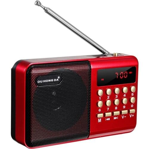 Mini Portable Radio Handheld Digital FM USB TF MP3 Player Speaker Rechargeable