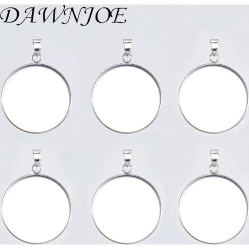 10pcs 6 8 10 12 14 16 18 20 25 30mm Stainless Steel Blank Cabochon Base Setting Bezel Trays Pendant DIY Making Jewelry Finding
