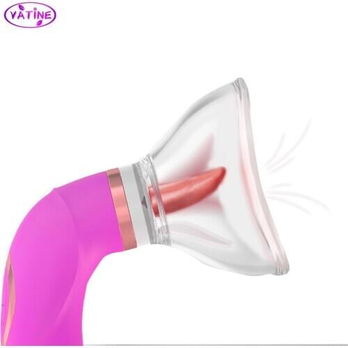 Real Tongue Lick Suck Machine Womans Vibrators Sex Toys For Women Clitoris Anal Breast Massager Masturbator Female Adults Shop