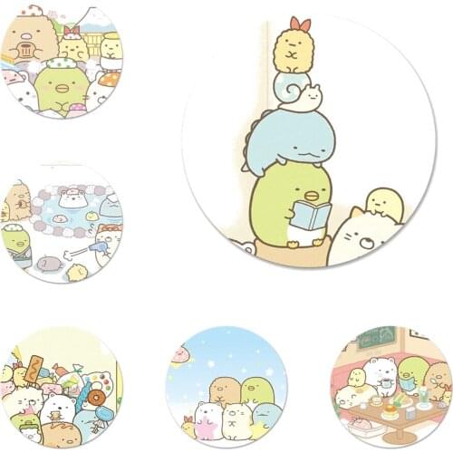 Sumikko gurashi Rilakkuma Icons Pins Badge Decoration Brooches Metal Badges For Backpack Decoration 58mm