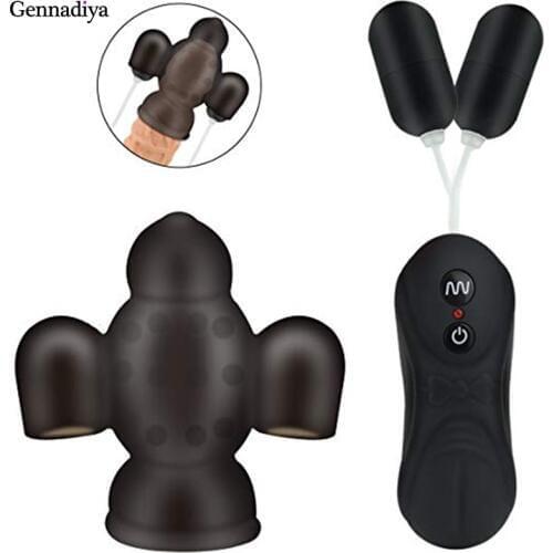 16 speed super strong Rechargeable Penis Massager Male private part Delay Lasting Trainer Products Mens Glans vibrator