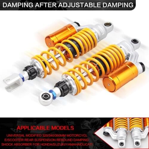 320/340/360mm universal Motorcycle Scooter Damping adjustable rear Shock Absorbers for Honda yamaha suzuki Kawasaki ATV yellow 3