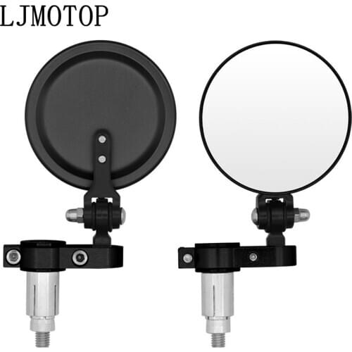 Universal Motorcycle Mirrors 3 Inch Round Folding Bar End Side Mirror for Yamaha FZ6 FAZER FZ6R FZ8 XJ6 DIVERSION XSR 700