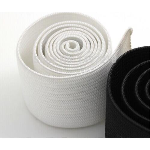 High Quality 30mm Width *10m length/roll Black, White Knitted Elastic Webbing Band Tape for Garment