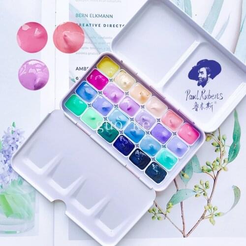 Candy color watercolor paint dispensing box 24 colors / 1ml portable mini watercolor paint for beginners Art Supplies