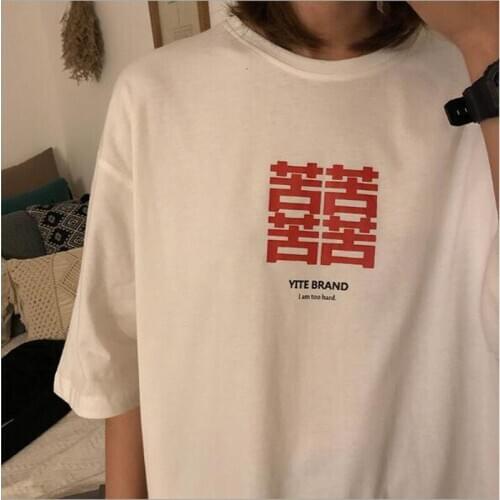 New Style Women T-shirt Letters Print Short Sleeve Round Neck Cotton Spandex T shirt Femme Casual Loose T shirts Women