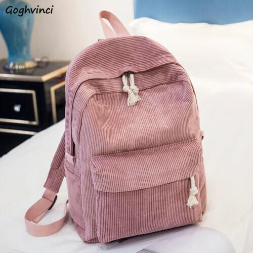 Backpacks Women Corduroy Candy Color Tassel Zipper Womens Large Capacity Simple Harajuku Trendy Casual Travel Chic Schoolbags