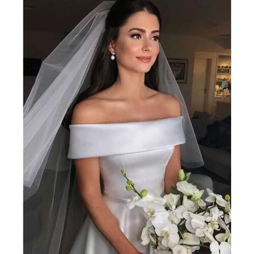 Obe de mariee vestido boho wedding dress satin longue wedding Dress Robe De Soiree simple robe de soiree bride to be платье