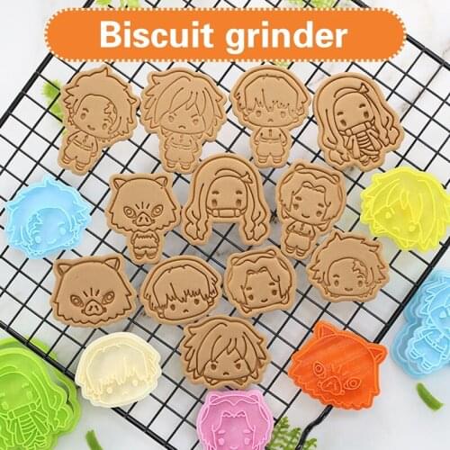 1 set 3D Demon Slayer: Kimetsu no Yaiba Biscuit Mold Pressing Mold Cookies Cake Decorating Baking Tool Kitchen Accessories