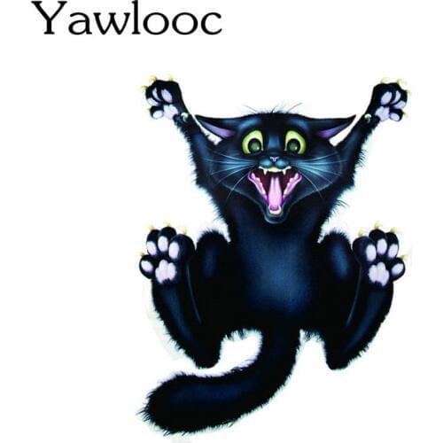 18*15cm 3D Black Cat Car Styling Car Stickers Truck Door Tail Decor Mural Art Vinyl Decoration Soccer Wind