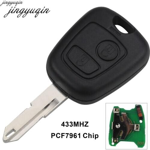 Jingyuqin 2 Buttons NE73 Blade Replacement Remote Key Fob Controller For Peugeot 206 433MHZ + PCF7961 Transponder Chip