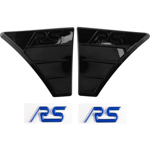 2Pcs -RS Style Bright Black Side Wing Fender Air Flow Grill Intake Vent Trim for Ford Focus MK2 Style Car