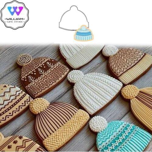 2pcs Hat Sweater Mold Cookie Cutter Fondant Christmas Cake Decor Cupcake Pastry Biscuit Mould DIY Birthday Bakeware Cake Tool