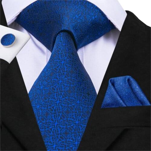 20 Styles Party Wedding Classic Fashion Pocket Square Tie New Floral Mens Tie Blue Woven 8.5cm Silk Necktie Handkerchief Set