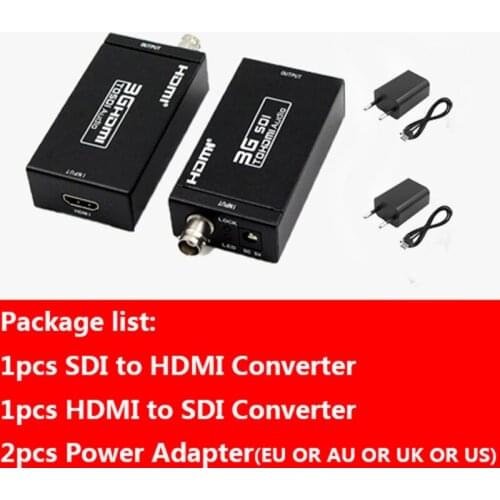 SDI to HDMI / HDMI to SDI with Power Mini 3G HD SDI Video Micro Converter Adapter with Audio Auto Format Detection for Camera