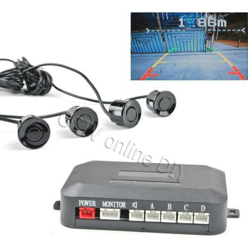 ANSHILONG Car Reversing Parking Radar Sensors with Video In/Out for Car Rearview Camera Montior Detection Distance Indication