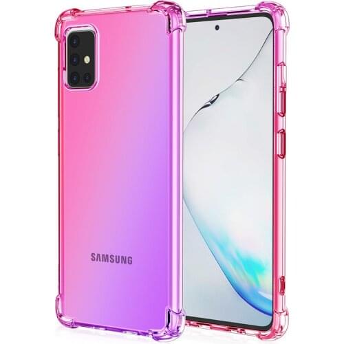500pcs Air Cushion Corner Case Gradient Colorful Soft TPU Cover For Samsung Galaxy A01 A11 A21 A31 A41 A51 A61 A71 A81 A91 A21S