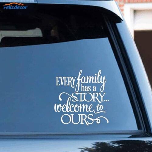 Black/Silver Interesting EVERY family has a STORY welcome to OURS Vinyl Waterproof Decal Car Sticker Decoration C618