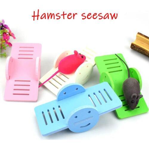 Wood Seesaw for Pet Hamster Funny Rat Mouse Chinchillas Guinea Pig Small Animal Toy Play House Pet Toy