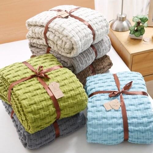 Home Sofa Blanket Spring Autumn Thin Section Knitting Office Nap Blanket Air Conditioning Sofa Blanket Hotel Towel Blanke
