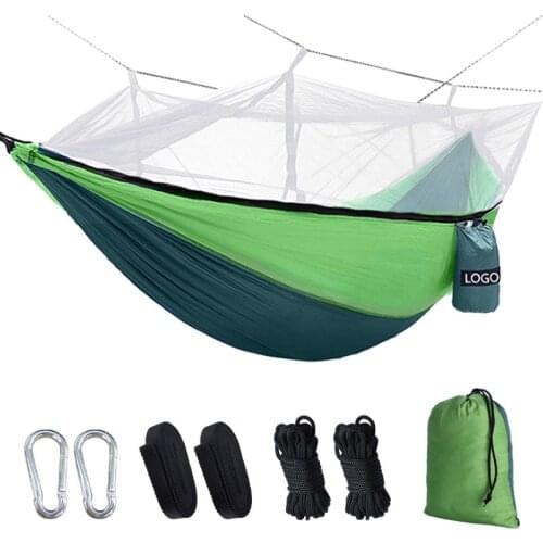 Camping Double Hammock With Mosquito Net Sleep Swing Tree Bed Garden Backyard Furniture Hanging Double Hammocks Chair Hangmat