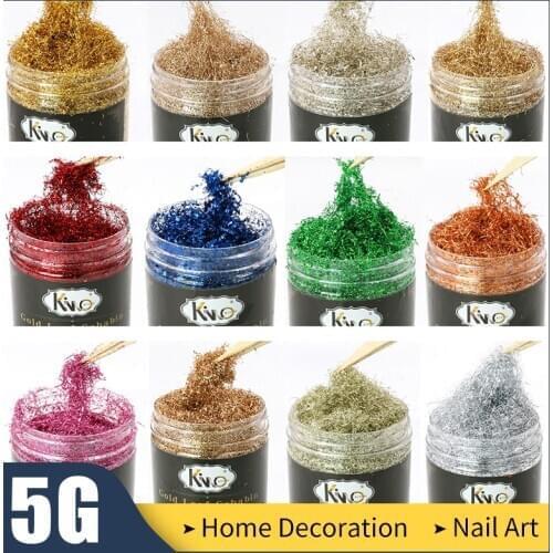 Imitation Gold Leaf Wire, Alloy Thread ,Gold Foil Wire for Tinsel Wall Decoration,Nail Art,Arts and