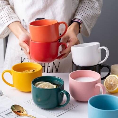 JIA-GUI LUO Ceramic Coffee Cups 420ML Cups Coffee Set Breakfast Cup Creative Mug Oatmeal Cup Home Microwaveable Milk G077
