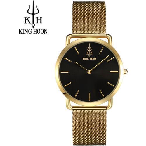 KING HOON Brand Luxury Gold Women Watches Steel Quartz Ladies Rose Bracelet Watch Casual Clock Lovers Girl Simple Wrist watch