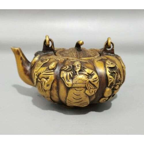 China brass eight immortals flagon crafts statue