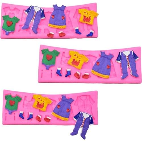 Creative Clothes, shoes for the baby shower favour gifts Silicone Mold,Cake Decorating Tools,Fondant Chocolate Cake Border Mould