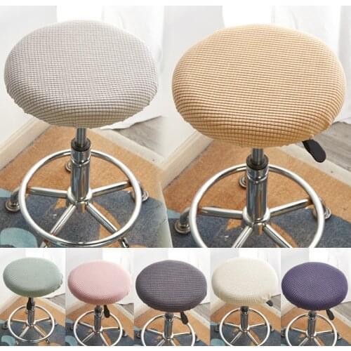 Round Chair Cover Polar Fleece Seat Cover Stretch Bar Stool Cover For Bar Banquet Hotel Dining Home Decor Washable Removable