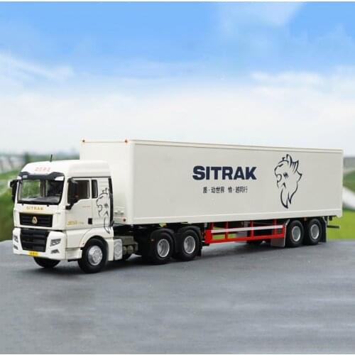 Diecast 1:36 Scale Heavy Truck Shandeka C7H MAN Container Truck SITRAK Model Mental Boy Toys Collection Gifts Display Souvenir